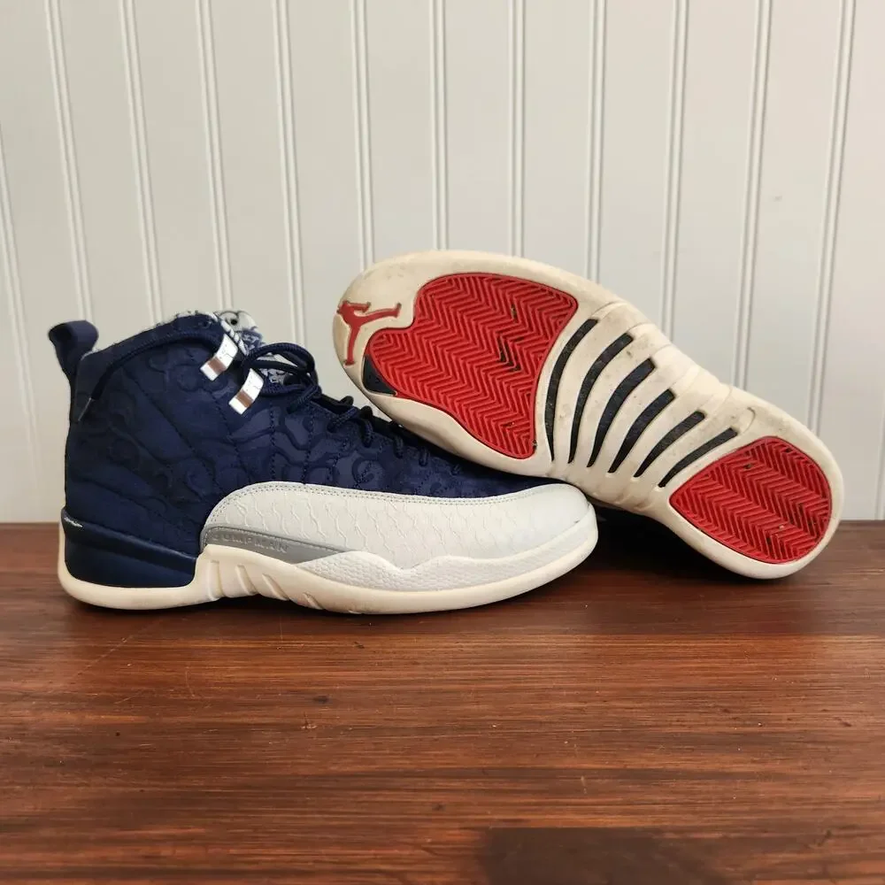 Jordan 12 Men's Size 8M International Blue/White‎ Pre-owned Good Clean